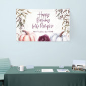 Een kleine pompoen paarse herfst spandoek (Beurs)