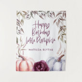 Een kleine pompoen paarse herfst wandkleed (Voorkant)