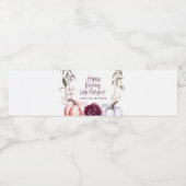 Een kleine pompoen paarse herfst waterfles etiket (Enkel label)