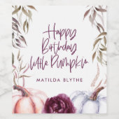 Een kleine pompoen paarse herfst wijn etiket (Enkel label)