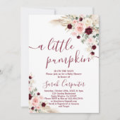 Een kleine pompoen pampas baby show uitnodiging (Voorkant)