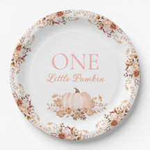 Eén kleine pompoen papieren bord
