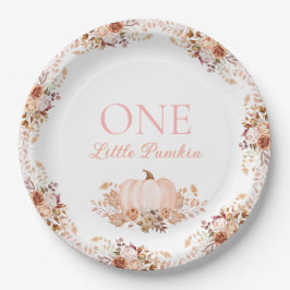 Eén kleine pompoen papieren bord