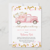 Een kleine pompoen rijden bij baby shower kaart (Voorkant)