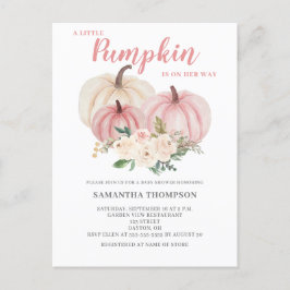 Een kleine pompoen roze Baby shower uitnodiging