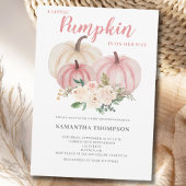 Een kleine pompoen roze Baby shower uitnodiging