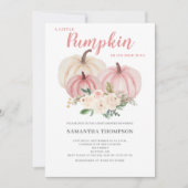 Een kleine pompoen roze Baby shower uitnodiging (Voorkant)