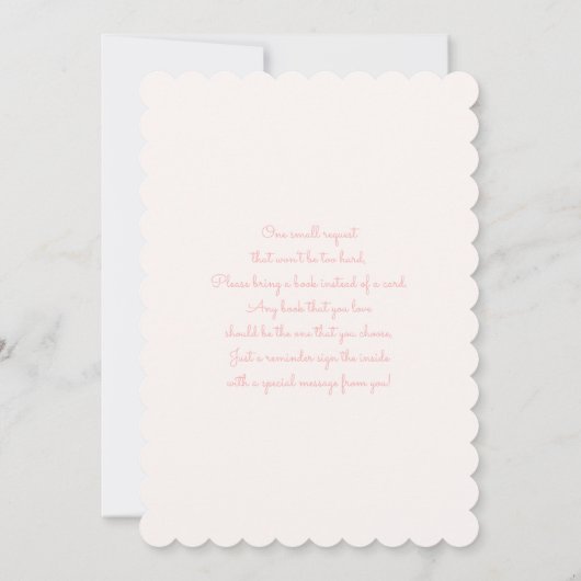 Een kleine pompoen roze herfst baby shower meisje kaart (Achterkant)