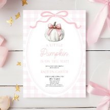 Een Kleine Pompoen Roze Strik Herfst Baby Shower