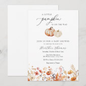 Een kleine pompoen Rustic Baby shower uitnodiging (Voorkant / Achterkant)
