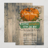 Een kleine pompoen Rustic Baby shower uitnodiging (Voorkant / Achterkant)