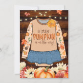 Een kleine pompoen Rustic Baby shower uitnodiging (Voorkant)