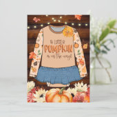 Een kleine pompoen Rustic Baby shower uitnodiging (Staand voorkant)