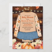 Een kleine pompoen Rustic Baby shower uitnodiging (Achterkant)