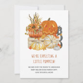 Een kleine pompoen Rustic Halloween verwachten Aankondiging (Voorkant)