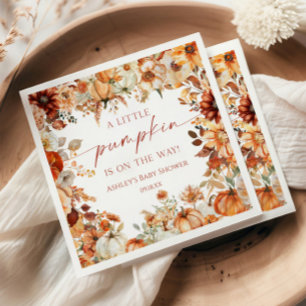 Een Kleine Pompoen Rustieke Bloemige Baby Shower Servet