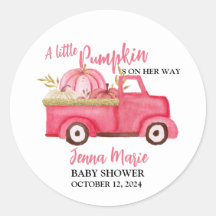 Een kleine pompoen rustieke roze vrachtwagen