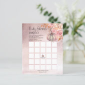Een kleine pompoen stoot roze Baby Bingo Kaart op (Staand voorkant)