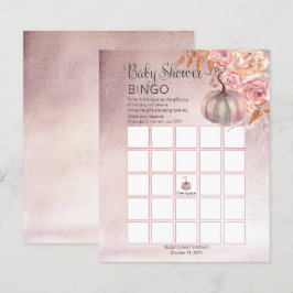 Een kleine pompoen stoot roze Baby Bingo Kaart op
