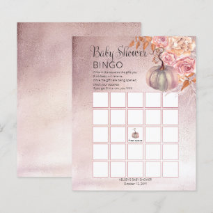 Een kleine pompoen stoot roze Baby Bingo Kaart op
