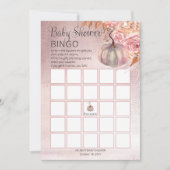 Een kleine pompoen stoot roze Baby Bingo Kaart op (Voorkant)