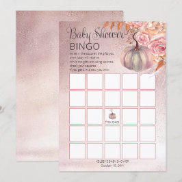 Een kleine pompoen stoot roze Baby Bingo Kaart op