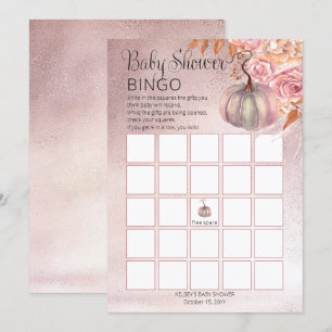 Een kleine pompoen stoot roze Baby Bingo Kaart op