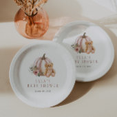 Een kleine pompoen teddybeer papieren bordje