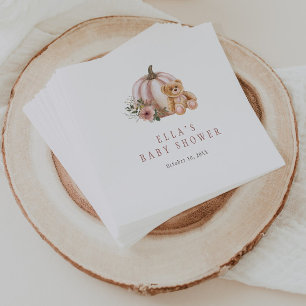 Een kleine pompoen teddybeer servet