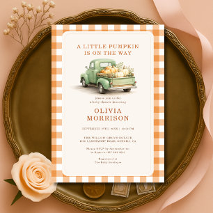 Een Kleine Pompoen Truck Herfst Baby Shower Kaart