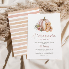 Een kleine pompoen Vintage Floral Pumpkin Teddy Be Kaart