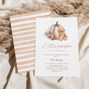 Een kleine pompoen Vintage Floral Pumpkin Teddy Be Kaart