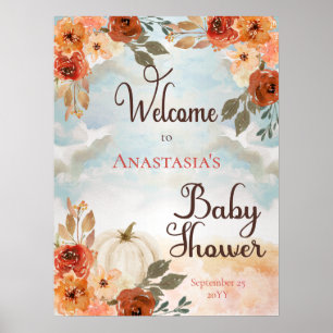 Een kleine pompoen   Welkom Floral Girl Baby showe Poster