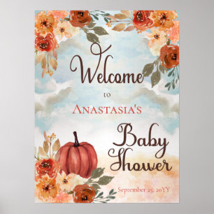 Een kleine pompoen   Welkom Floral Girl Baby showe Poster