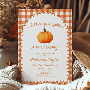 Een Kleine Pompoen Whimsical Oranje Herfst Baby Sh Kaart