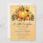 Een kleine pompoen | Zonnebloemen Herfst Baby show Kaart (Voorkant)