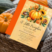 Een kleine pompoen | Zonnebloemen Herfst Baby show Kaart