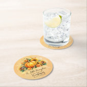 Een kleine pompoen | Zonnebloemen Herfst Baby show Ronde Kartonnen Onderzetter (Insitu)