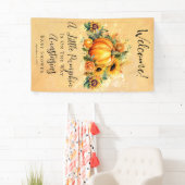 Een kleine pompoen | Zonnebloemen Herfst Baby show Spandoek (Insitu)