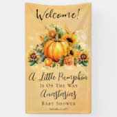 Een kleine pompoen | Zonnebloemen Herfst Baby show Spandoek (Verticaal)