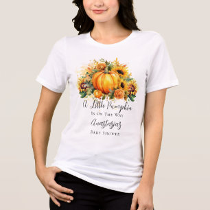 Een kleine pompoen   Zonnebloemen Herfst Baby show Tri-Blend Shirt