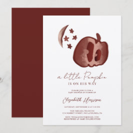 Een kleine pompoenblauw Waterverf babyjongen die i Kaart