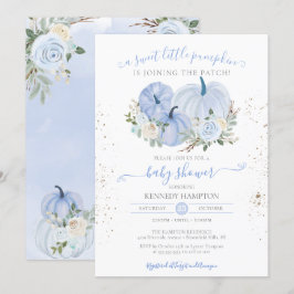 Een kleine pompoenblauw-witjongen-meisje-Baby show Kaart