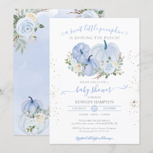 Een kleine pompoenblauw-witjongen-meisje-Baby show Kaart