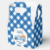Een kleine pompoenblauwe herfst baby shower bedankdoosjes (Geopend)