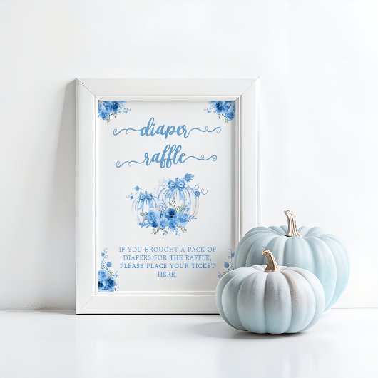 Een kleine pompoenboog baby shower jongens luier poster