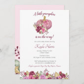 Een kleine pompoenbrij en een herfst baby shower kaart (Voorkant / Achterkant)