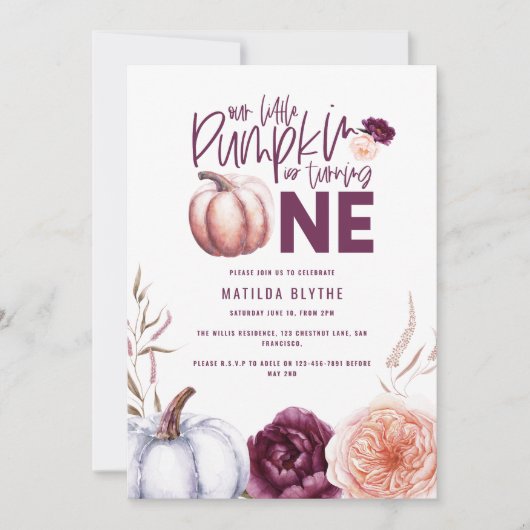 Een kleine pompoenflorale herfst op de eerste verj (Voorkant)