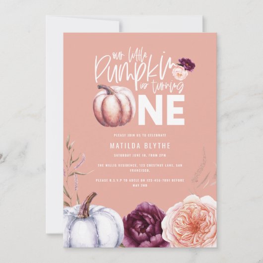 Een kleine pompoenflorale herfst op de eerste verj (Voorkant)