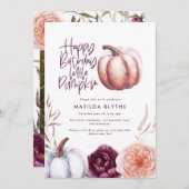 Een kleine pompoenflorale herfst paarse perzikfoto (Voorkant / Achterkant)